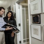 Dr. Reeves with a coworker